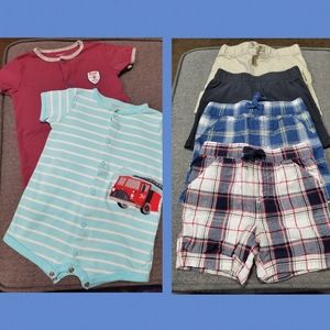 Baby boy shorts & rompers size 12 months